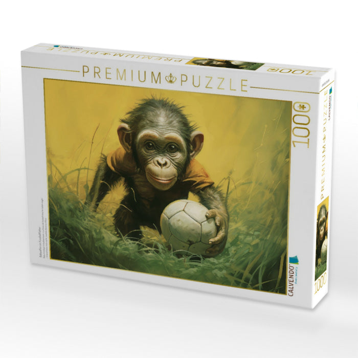 Babyaffen im Fussballfieber - CALVENDO Foto-Puzzle'