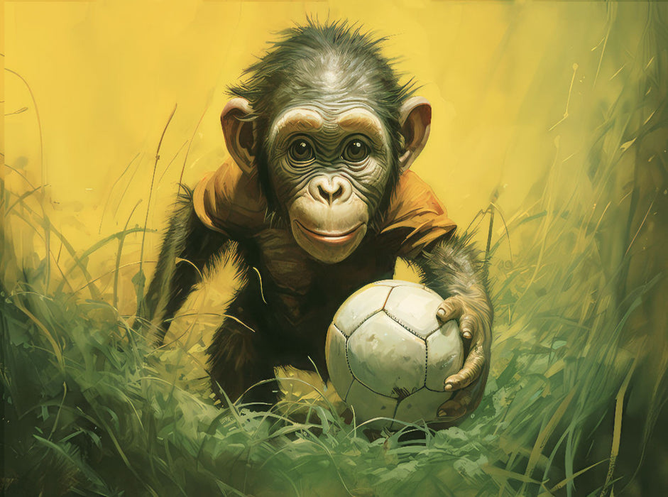 Babyaffen im Fussballfieber - CALVENDO Foto-Puzzle'