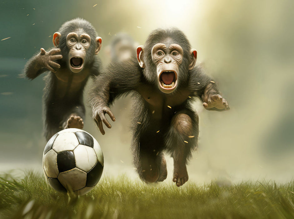 Babyaffen im Fussballfieber - CALVENDO Foto-Puzzle'