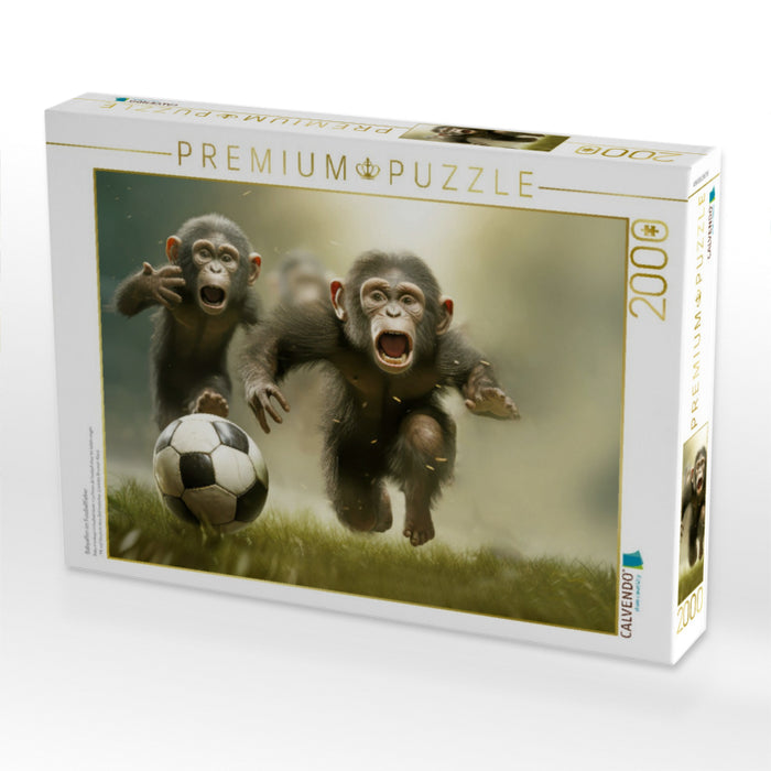 Babyaffen im Fussballfieber - CALVENDO Foto-Puzzle'