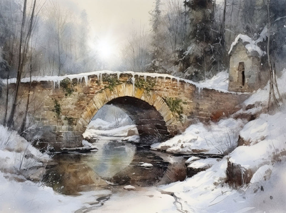 Steinbrücke im Winter - CALVENDO Foto-Puzzle'