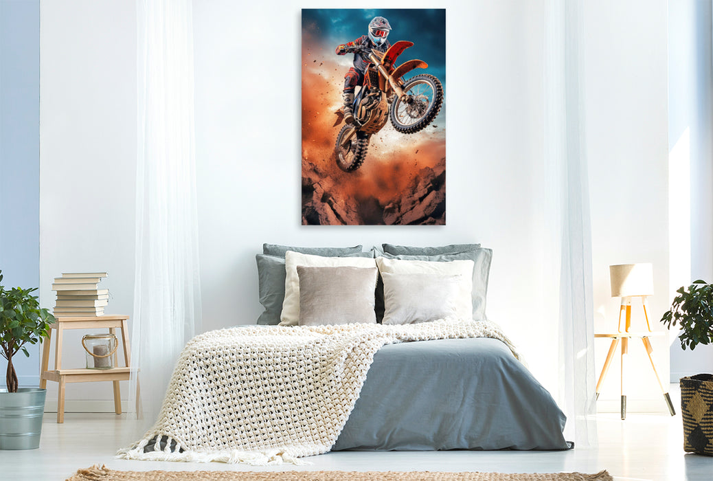 Premium Textil-Leinwand Ein Motiv aus dem Kalender Motocross - Mit Leib und Seele dabei