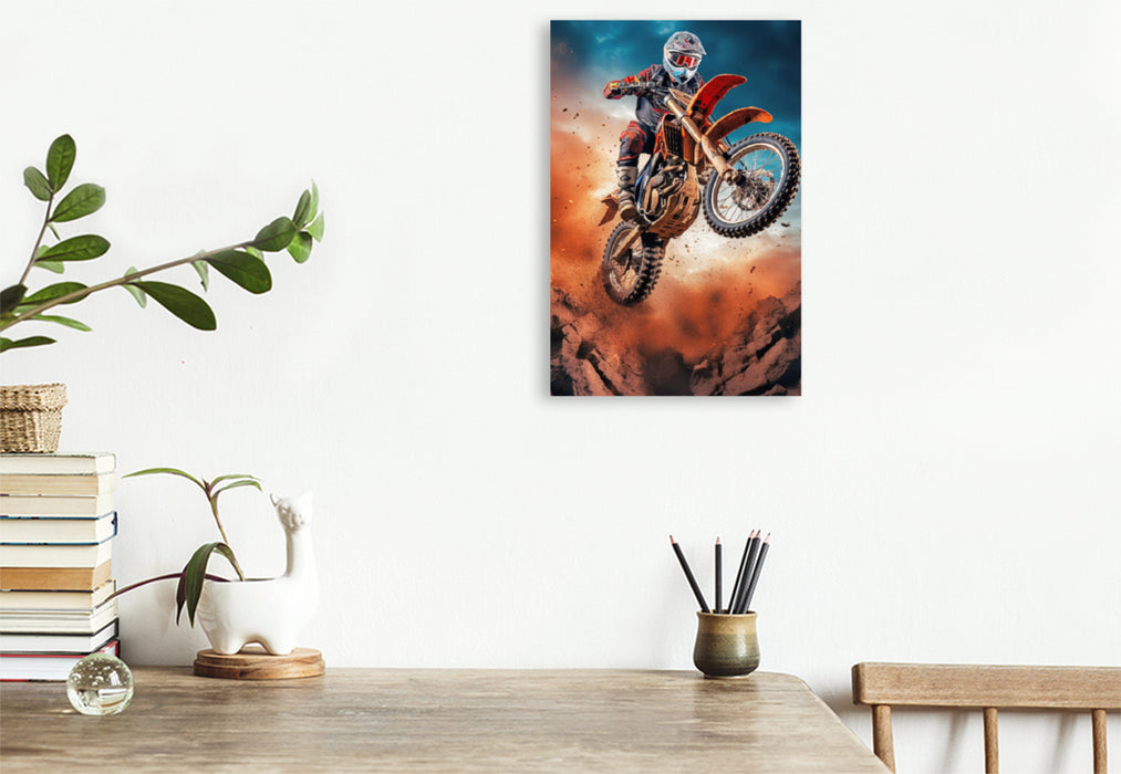 Premium Textil-Leinwand Ein Motiv aus dem Kalender Motocross - Mit Leib und Seele dabei