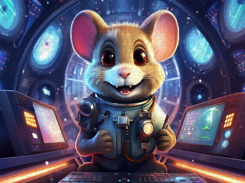 Bernhard - Die Raumfahrer Maus auf einer abenteuerlichen Reise im All - CALVENDO Foto-Puzzle'