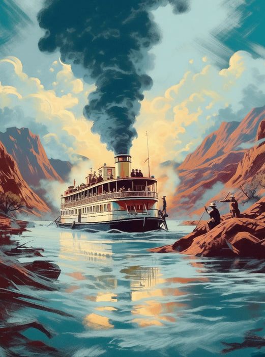 Dampf am Horizont: Das Flussschiff der Freiheit - CALVENDO Foto-Puzzle'