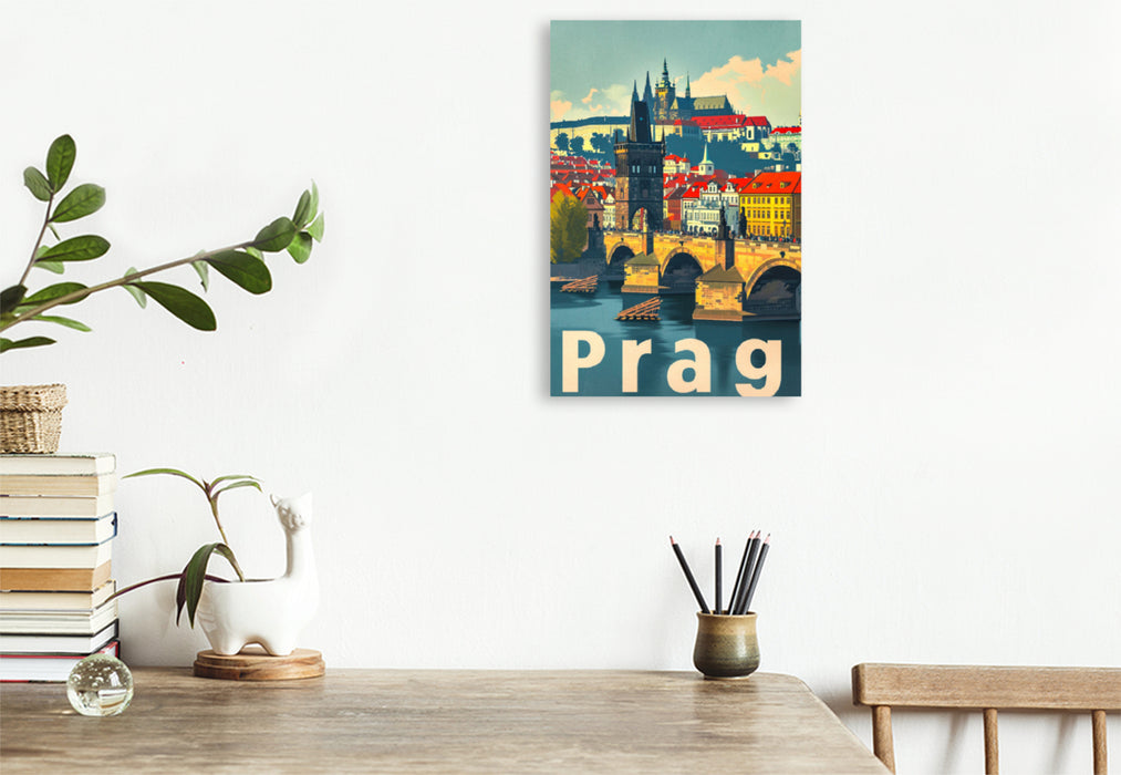 Premium Textil-Leinwand Prag