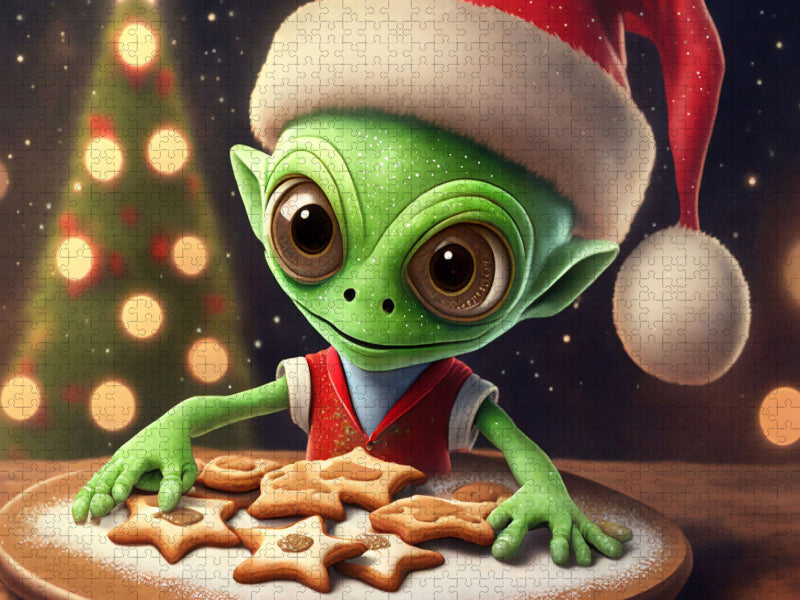 Ein ganz normales Alien backt Plätzchen - CALVENDO Foto-Puzzle'