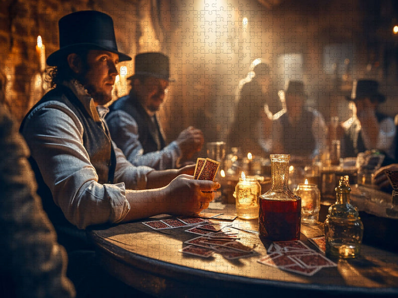 Pokerrunde im wilden Westen - CALVENDO Foto-Puzzle'