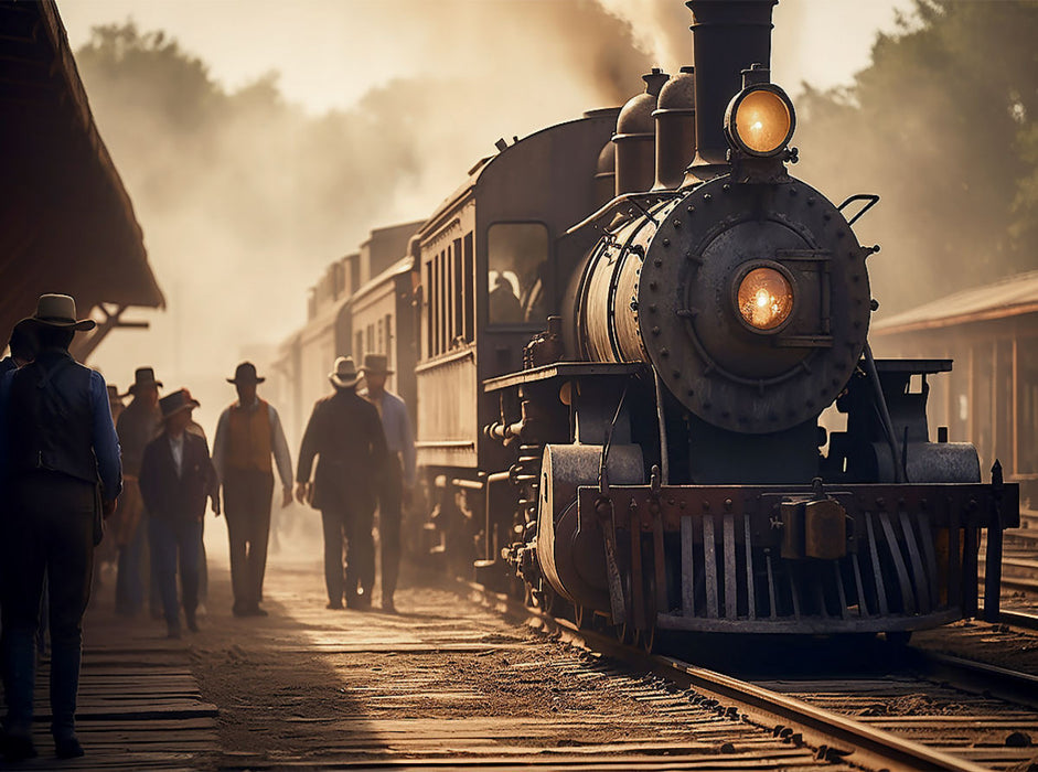 Am Bahnhof im Wilden Westen - CALVENDO Foto-Puzzle'