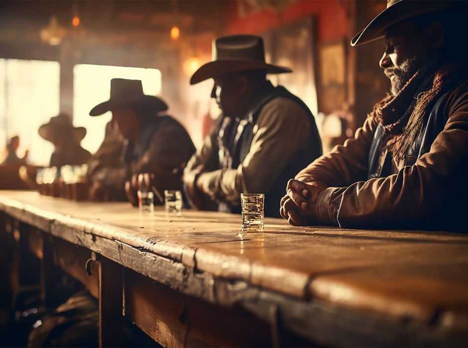 Leere Wiskeygläser in einer Wild West Bar - CALVENDO Foto-Puzzle'