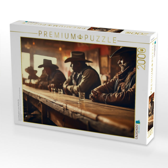 Leere Wiskeygläser in einer Wild West Bar - CALVENDO Foto-Puzzle'
