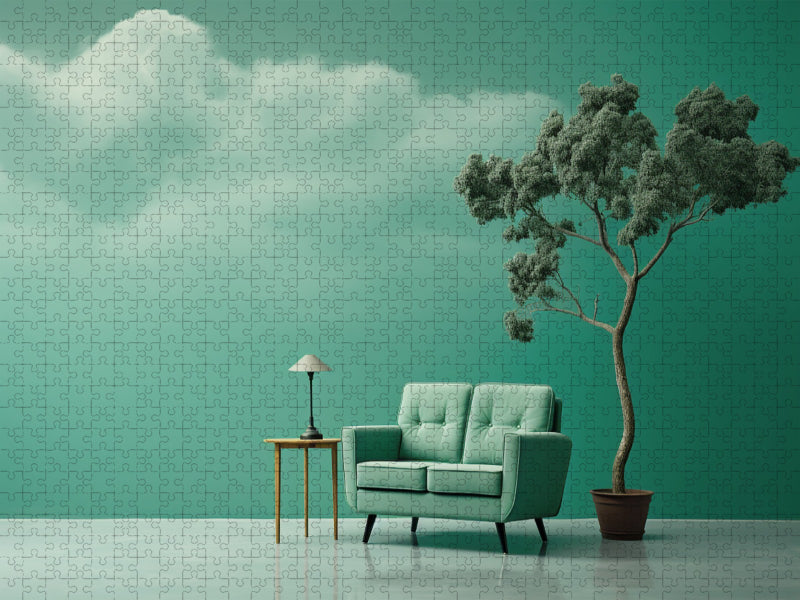 Grünes Sofa - CALVENDO Foto-Puzzle'