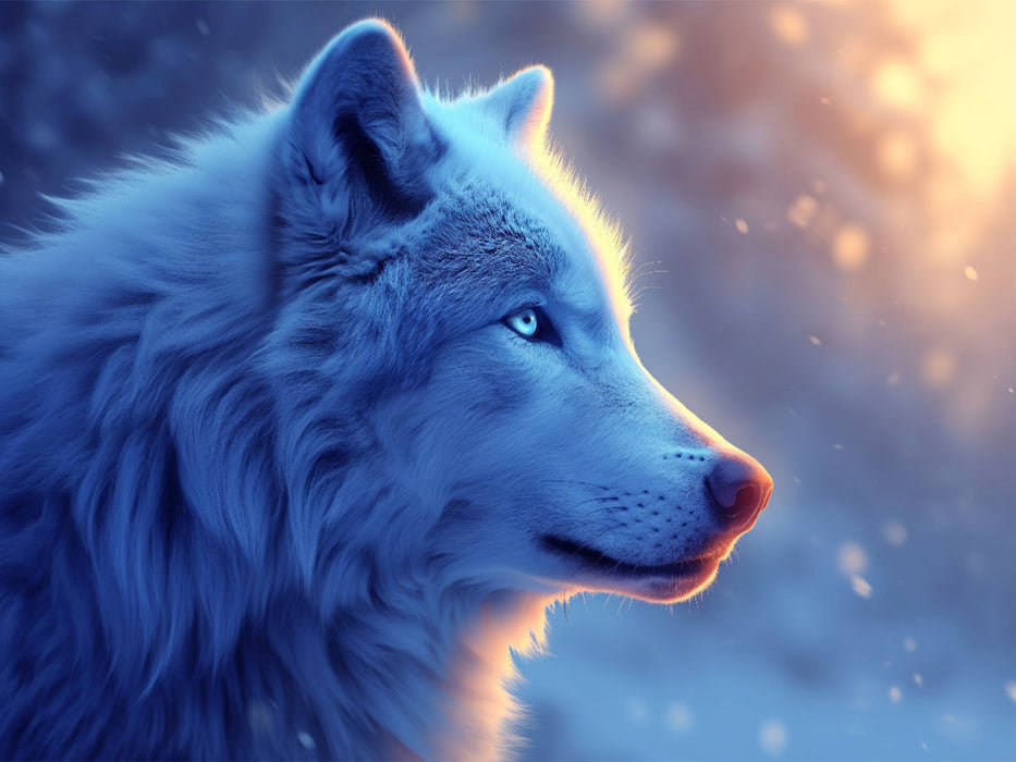 Frostglanz: Das klare Blau im weißen Wolfslicht - CALVENDO Foto-Puzzle'