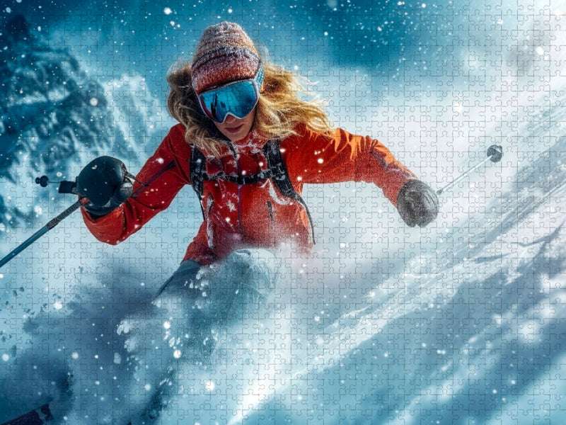 Skifahren, pure Leidenschaft - CALVENDO Foto-Puzzle'