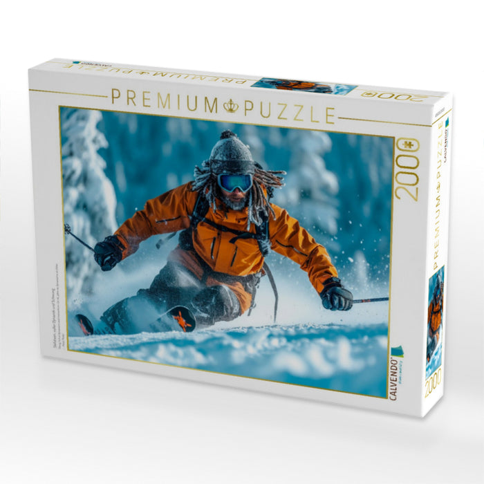 Skifahren, voller Dynamik und Schwung - CALVENDO Foto-Puzzle'
