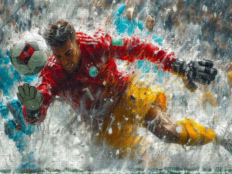 Fußball Torwart, Akrobatik - CALVENDO Foto-Puzzle'