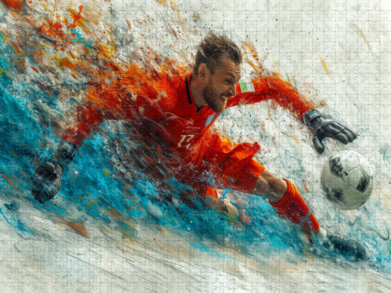 Fußball Torwart, das Tor bleibt sauber - CALVENDO Foto-Puzzle'