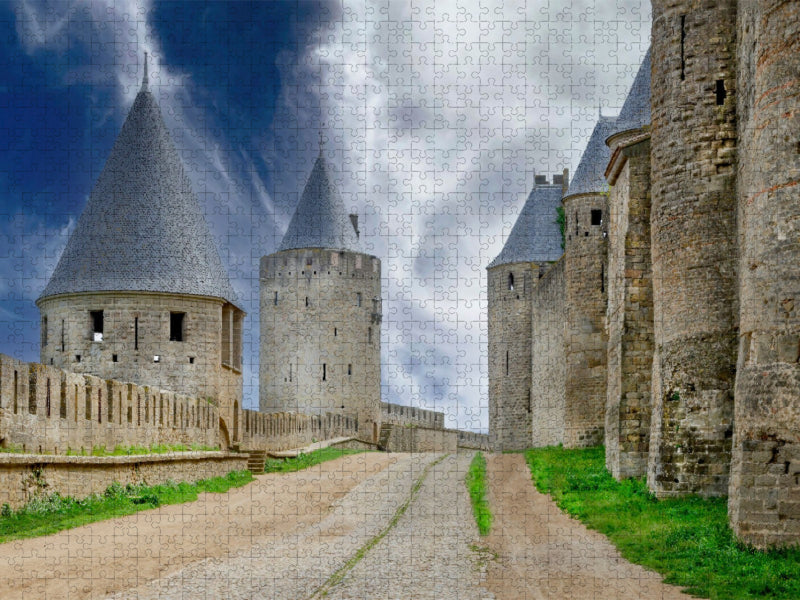 Die schöne Festungsstadt Carcasonne mit vielen Sehenswürdigkeiten ist komplett von Wehrmauern umgeben - CALVENDO Foto-Puzzle'