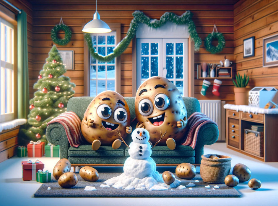 Winterwunderland daheim: Kartoffelige Schneefreuden - CALVENDO Foto-Puzzle'