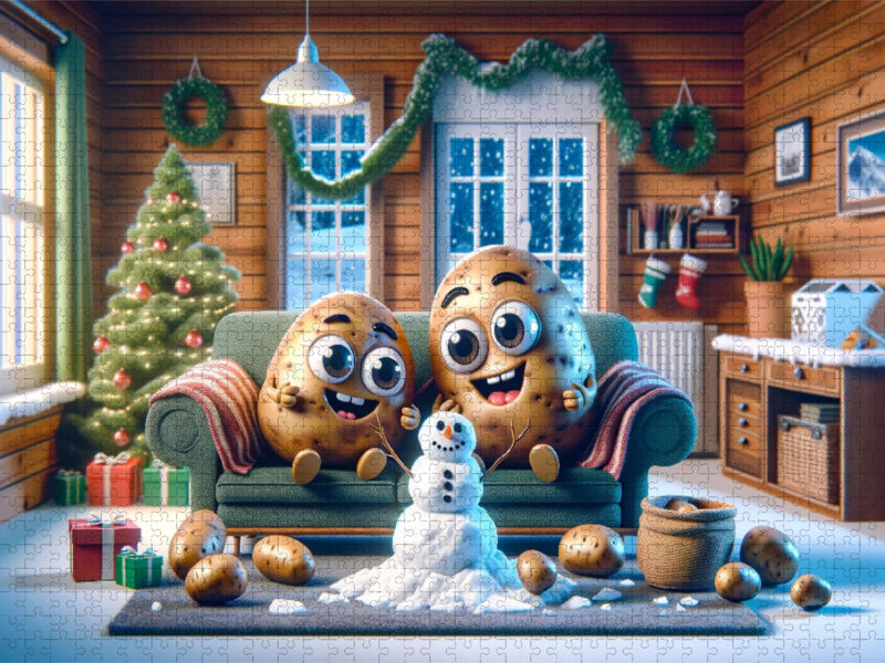 Winterwunderland daheim: Kartoffelige Schneefreuden - CALVENDO Foto-Puzzle'