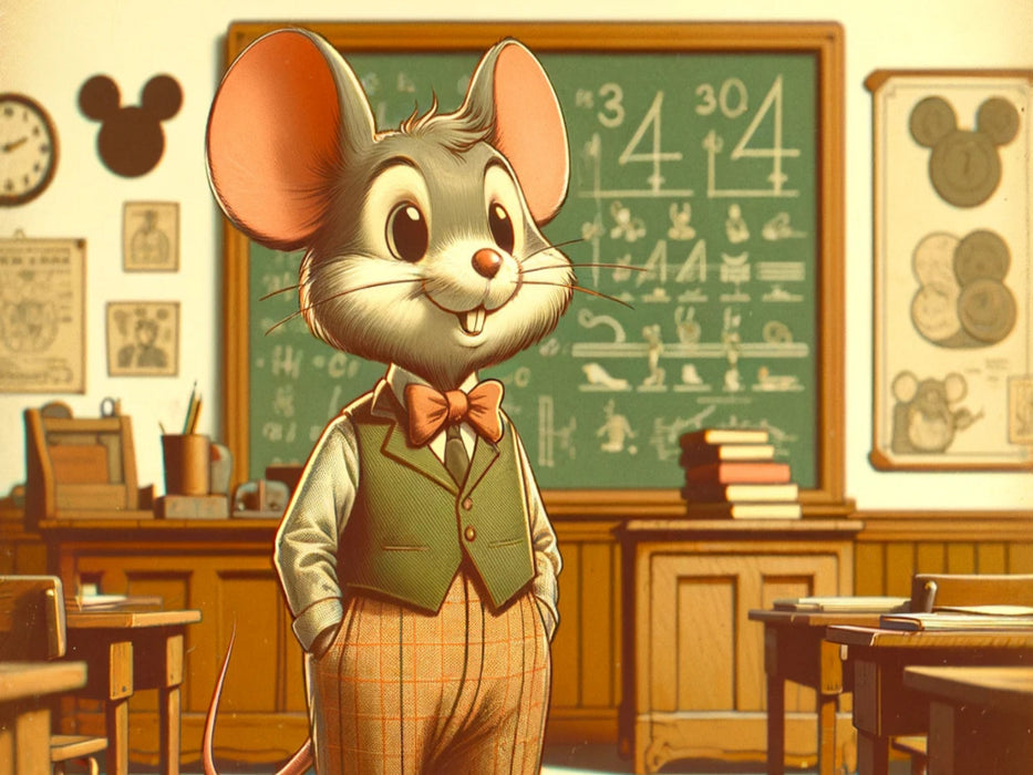 Cartoon-Maus, die als Lehrer in einer Schule verkleidet ist - CALVENDO Foto-Puzzle'