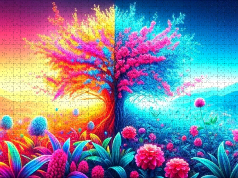 Zyklus des Erwachens: Ein Motiv aus dem Kalender Neonlicht Familienplaner - CALVENDO Foto-Puzzle'