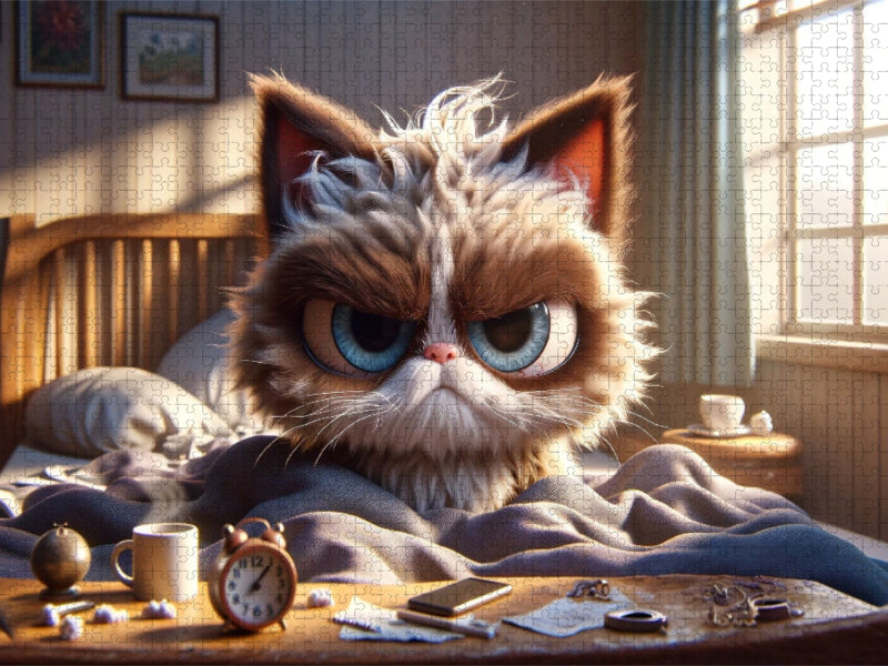 Morgendlicher Katzenjammer: Der Weckruf des Lebens - CALVENDO Foto-Puzzle'