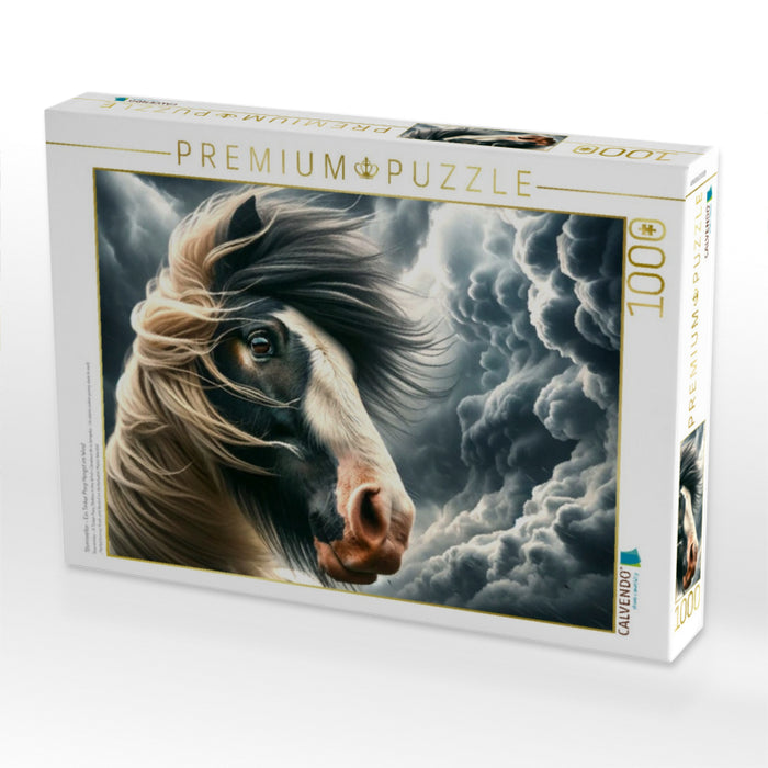 Sturmreiter - Ein Tinker Pony Hengst im Wind - CALVENDO Foto-Puzzle'
