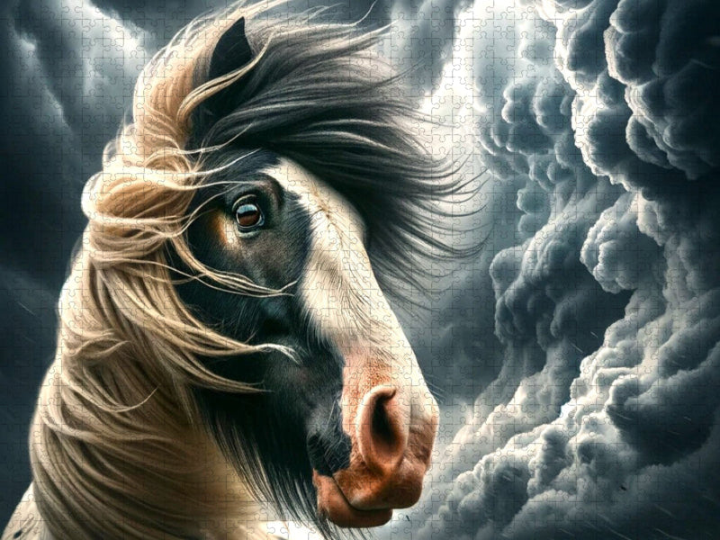 Sturmreiter - Ein Tinker Pony Hengst im Wind - CALVENDO Foto-Puzzle'