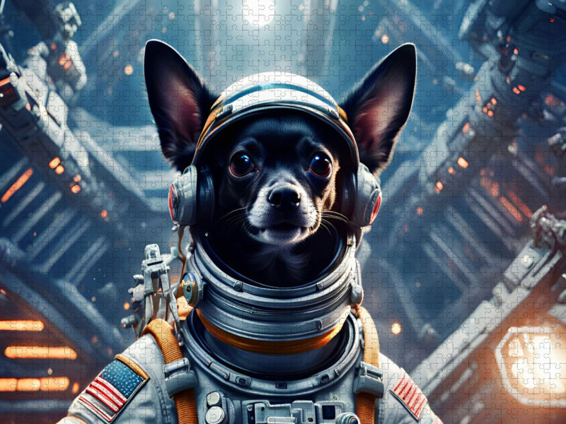 Chihuahua Raumfahrer im Raumschiff - CALVENDO Foto-Puzzle'