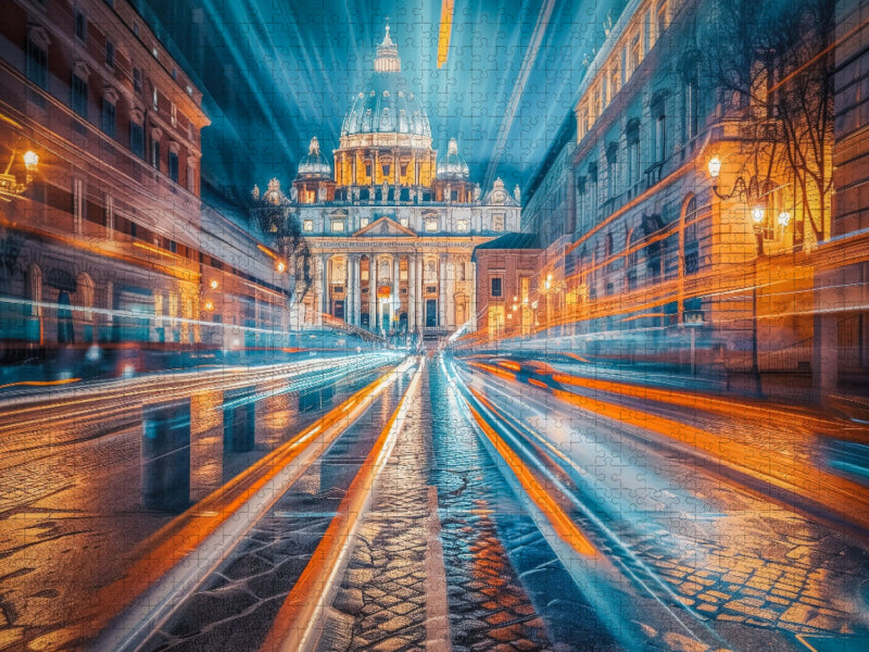 Der Petersdom in Rom - Phantasmagorisch - CALVENDO Foto-Puzzle'