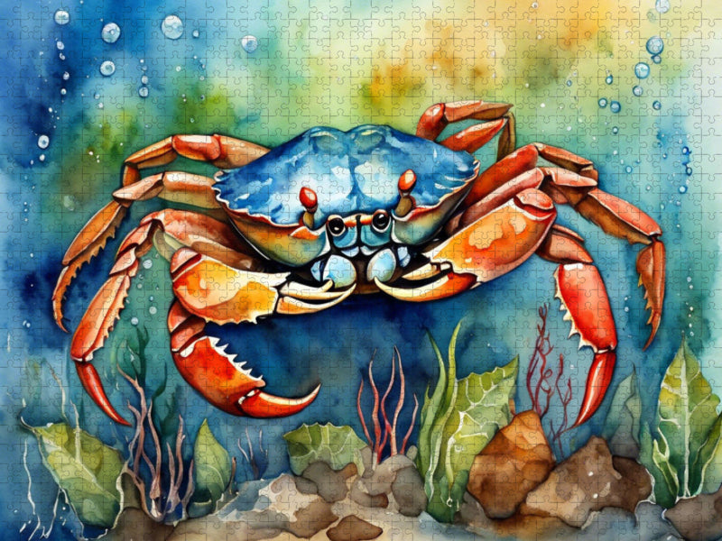Krabbe in der geheimnisvollen Unterwasserwelt - CALVENDO Foto-Puzzle'