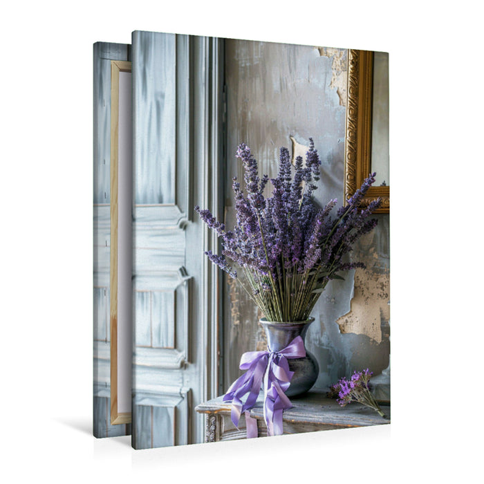 Premium Textil-Leinwand Lavendelbouquet