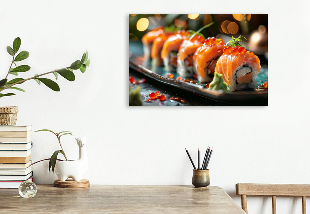 Premium Textil-Leinwand Sushi-Meister: Kunst der Präzision