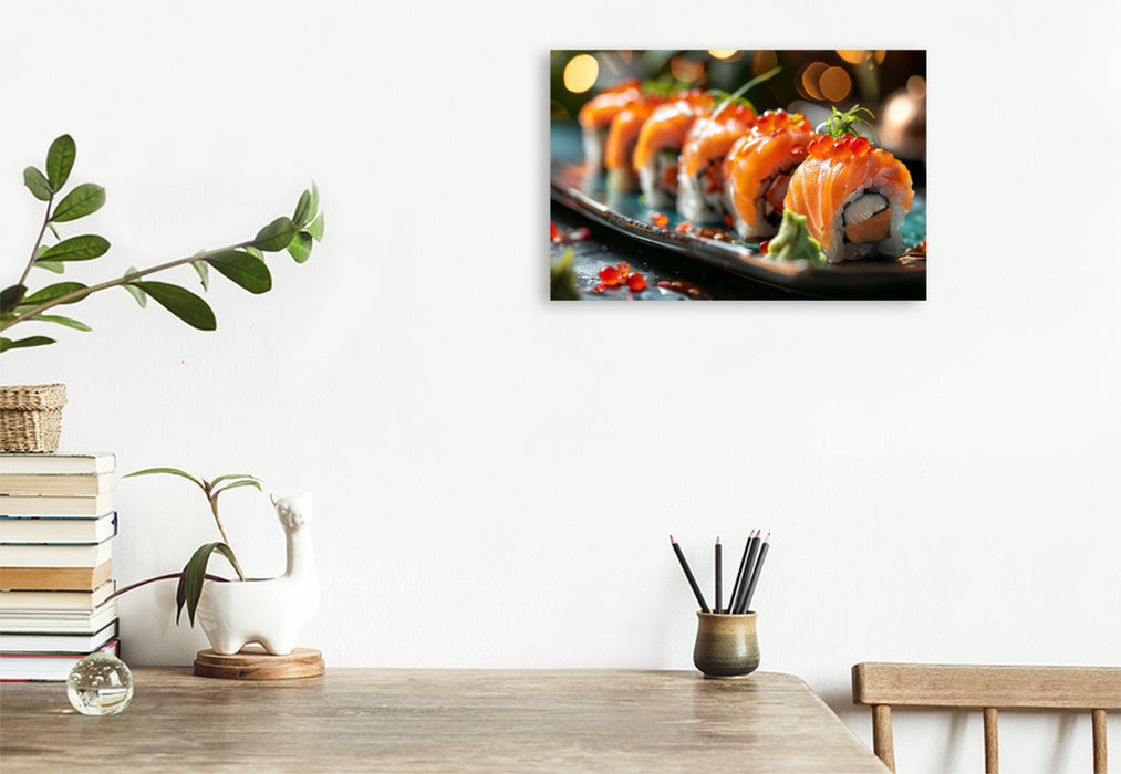 Premium Textil-Leinwand Sushi-Meister: Kunst der Präzision