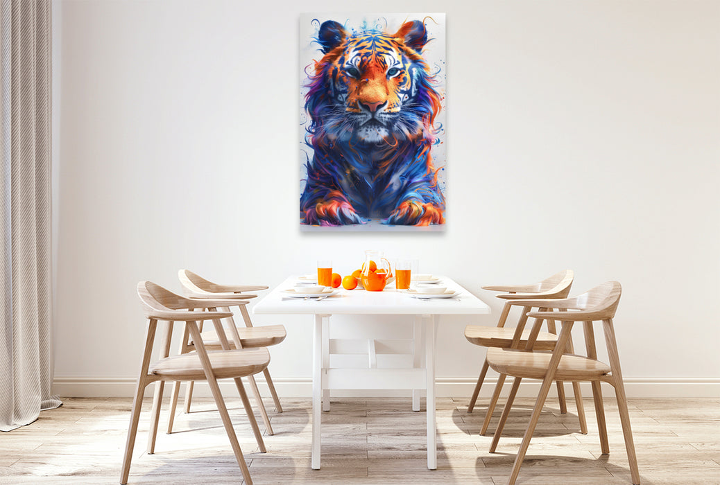 Premium Textil-Leinwand Tiger