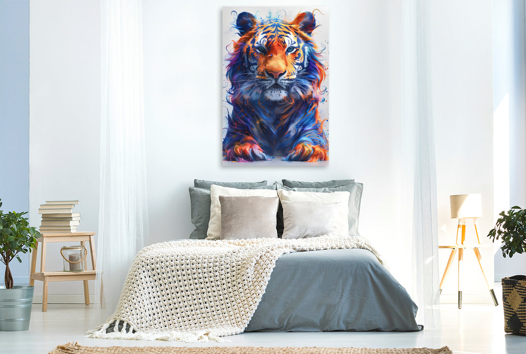 Premium Textil-Leinwand Tiger