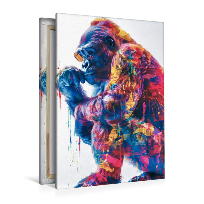 Premium Textil-Leinwand Gorilla