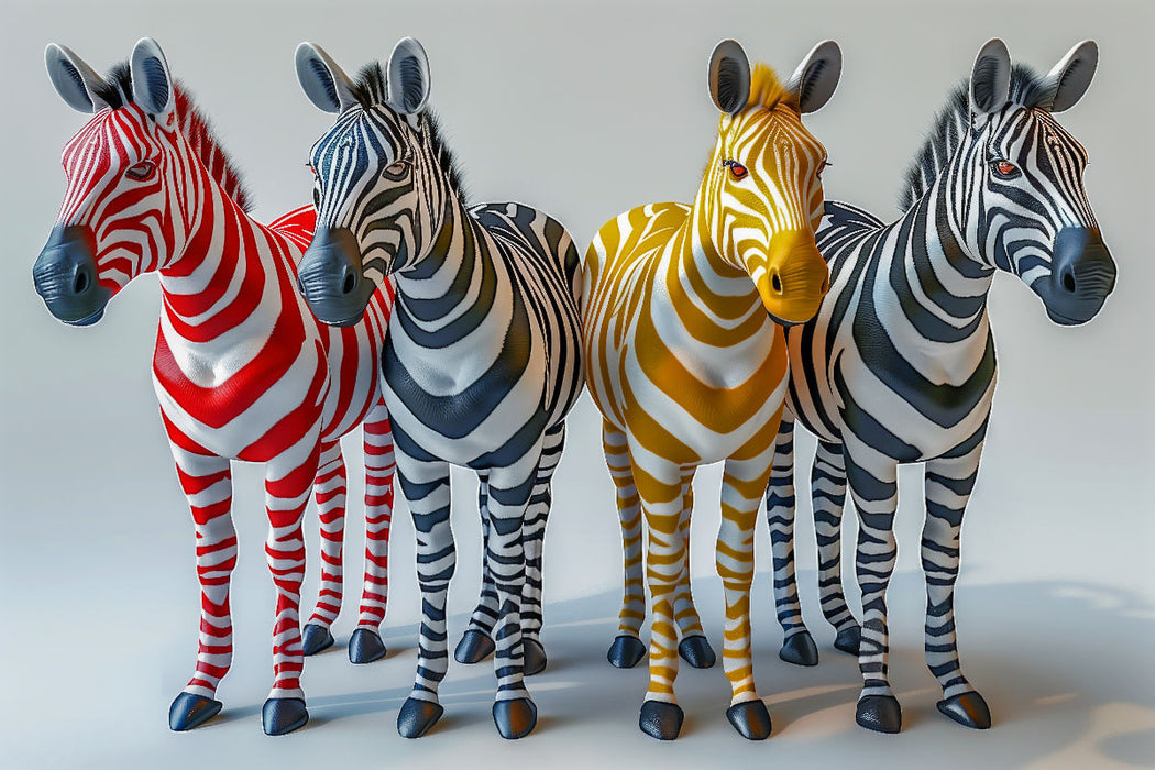 Premium Textil-Leinwand Zebra