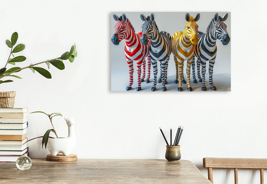 Premium Textil-Leinwand Zebra