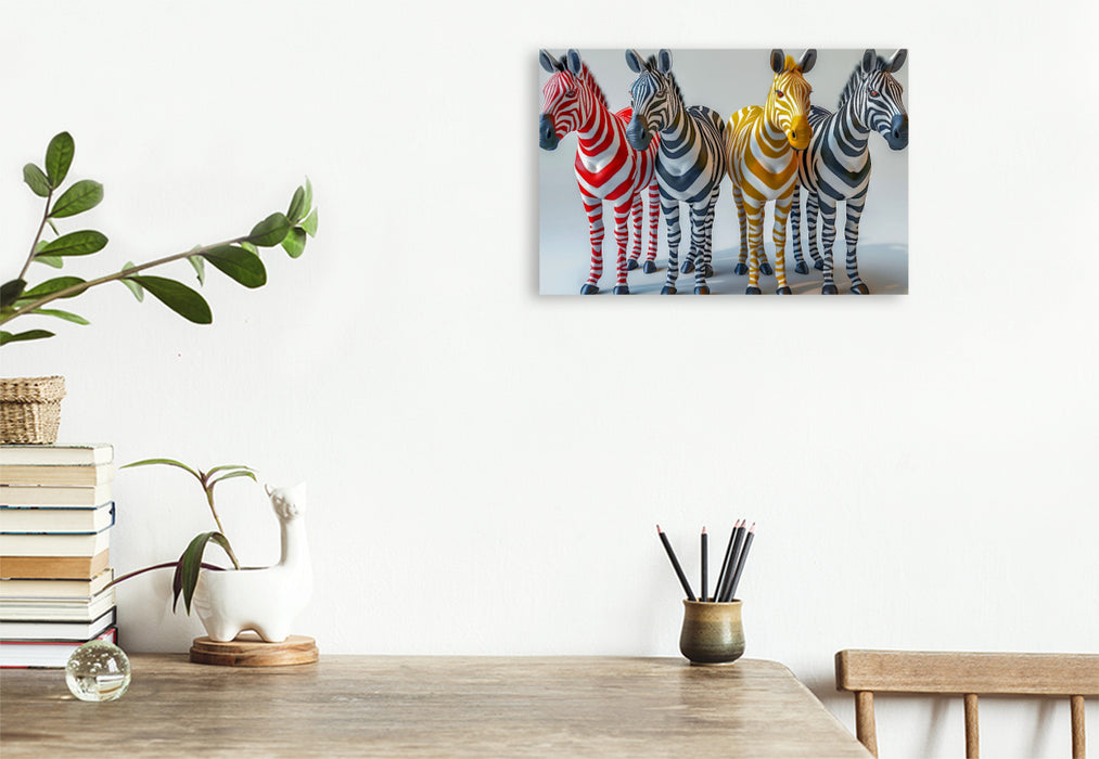 Premium Textil-Leinwand Zebra