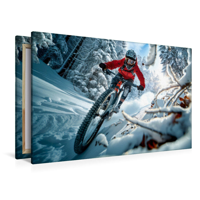 Premium Textil-Leinwand Schnee-Erlebnis