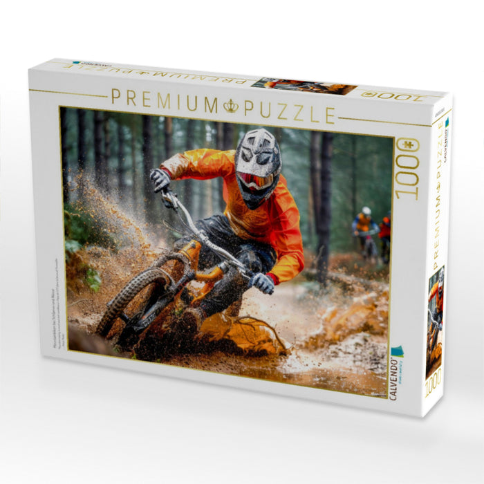 Mountainbiken bei Schlamm und Nässe - CALVENDO Foto-Puzzle'