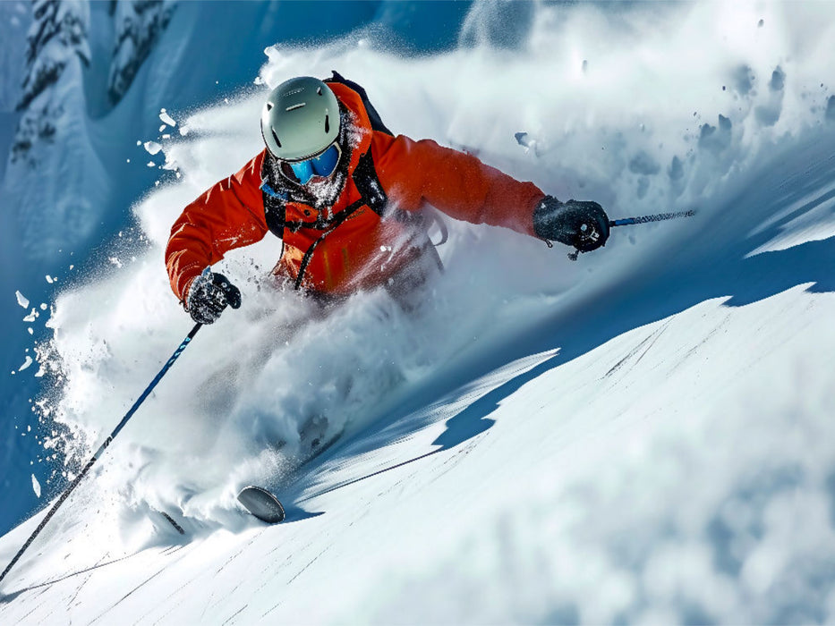 Skifahren durch den Tiefschnee - CALVENDO Foto-Puzzle'