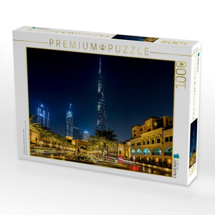 Burj Khalifa zur blauen Stunde - Dubai - CALVENDO Foto-Puzzle'