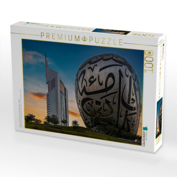 Museum of The Future und Emirates Tower - Dubai - CALVENDO Foto-Puzzle'
