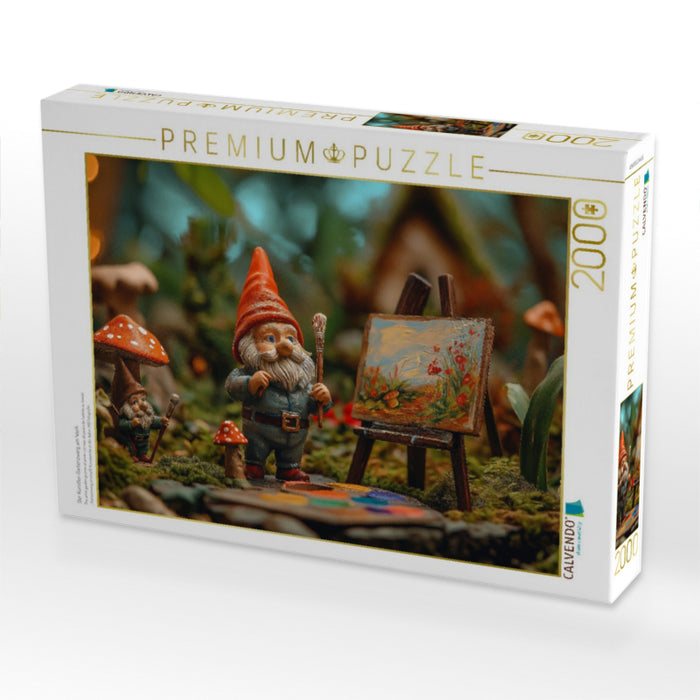 Der Künstler-Gartenzwerg am Werk - CALVENDO Foto-Puzzle'