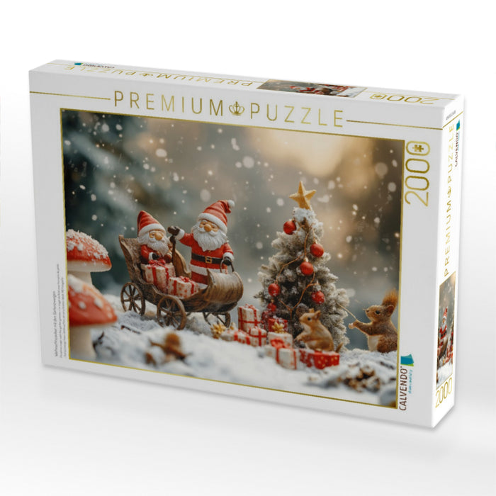 Weihnachtszauber mit den Gartenzwergen - CALVENDO Foto-Puzzle'