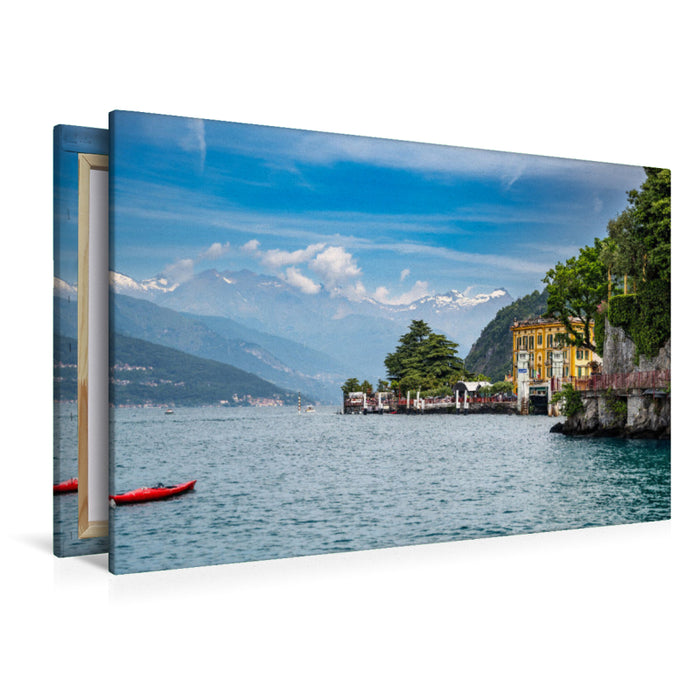 Premium Textil-Leinwand Varenna am Comer See