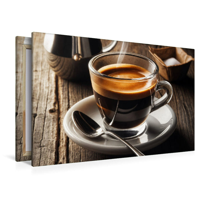 Premium Textil-Leinwand Kaffee Lungo